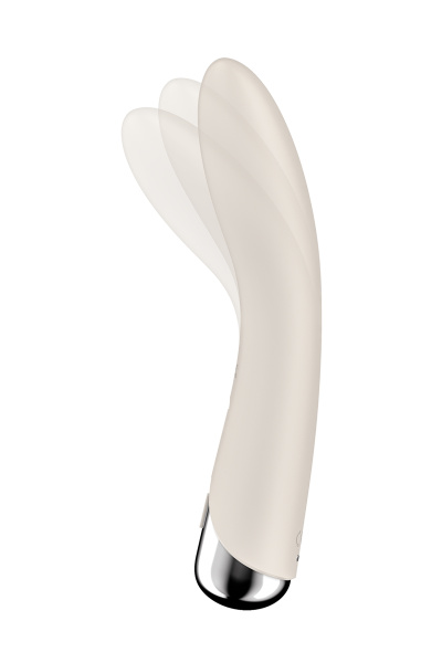 Вибратор для точки G  с ротацией Satisfyer Spinning Vibe 1, силикон, бежевый, 17,8 см