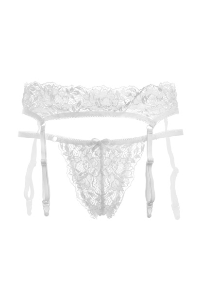 Пояс для чулок и стринги кружевные (46-48)