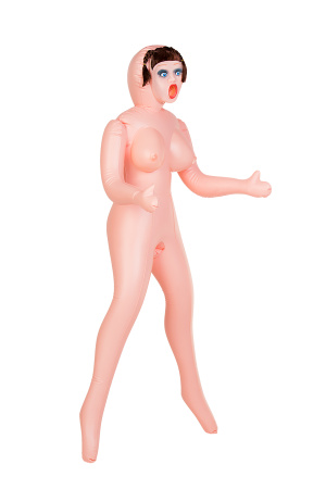 Кукла надувная TOYFA Dolls-X GRACE, шатенка, с тремя отверстиями, кибер вставка: вагина-анус