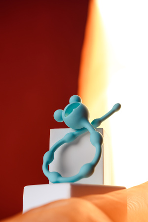 Анальная цепочка  TOYFA ToDo  FROGGY, силикон, голубая, 27,4 см, Ø 1,4 см