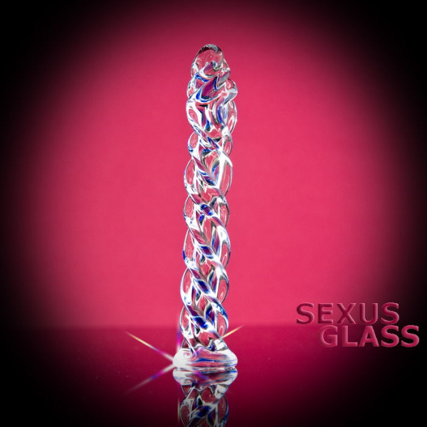 Фаллоимитатор Sexus Glass,стекло, прозрачный, 18,5 см