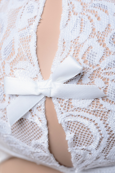 Комбинация с пажами и стринги Candy Girl, белый, One Size