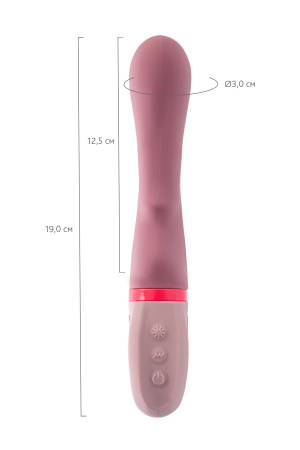Вибратор Flovetta ROSE, силикон, розовый, 19 см