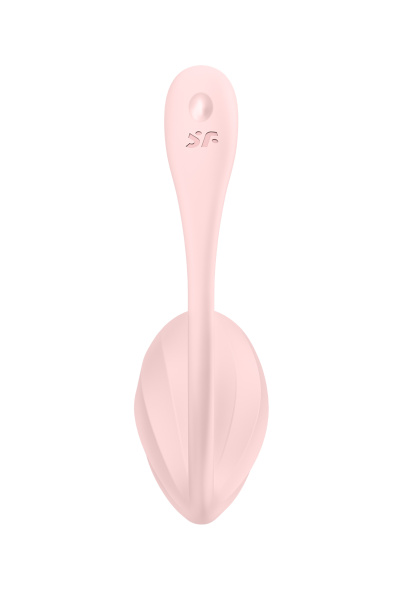 Виброяйцо Satisfyer Ribbed Petal с пультом ДУ, розовое, 7,8 см