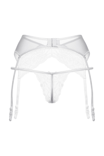 Трусы и пояс для чулок, белые, M/L